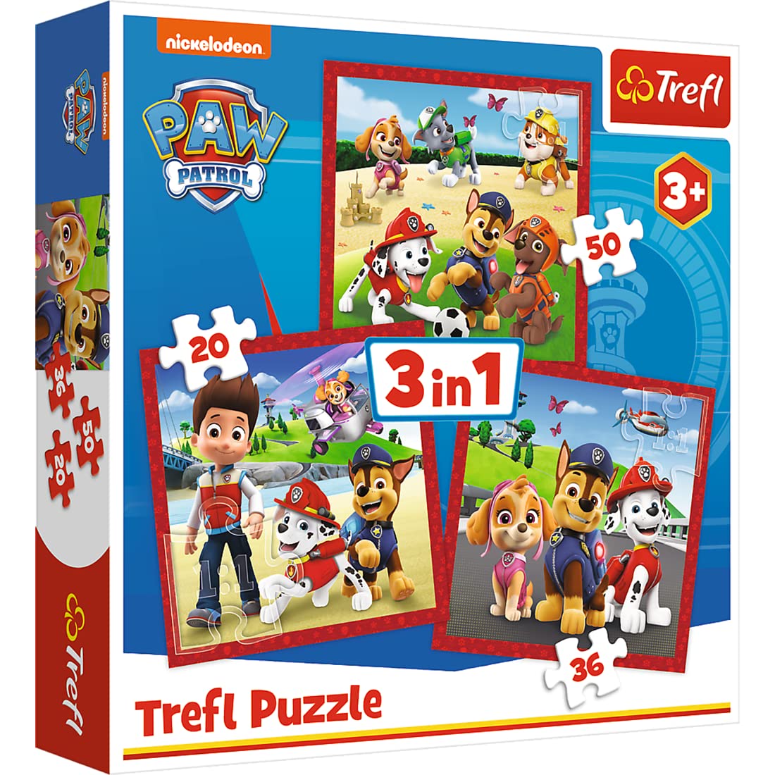 trefl-red-paw-patrol-3-en-1-puzzle-enfant-20-50-pi-ces image 1