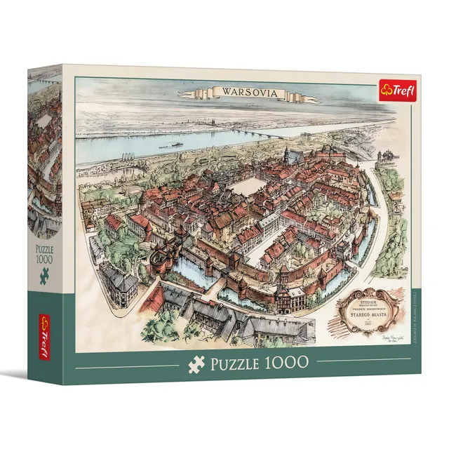 trefl-red-varsovie-1951-puzzle-1000-pi-ces-plan-historique image 1