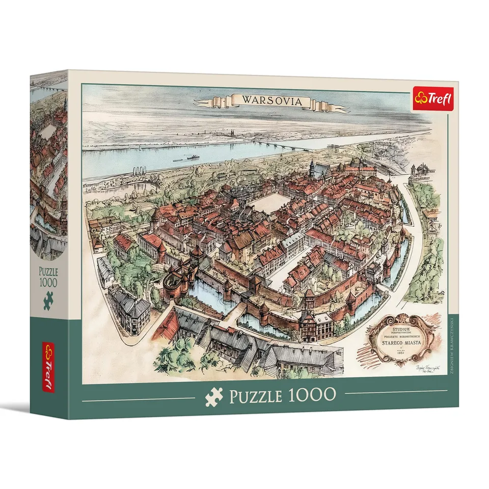 trefl-red-varsovie-1951-puzzle-1000-pi-ces-plan-historique image 1