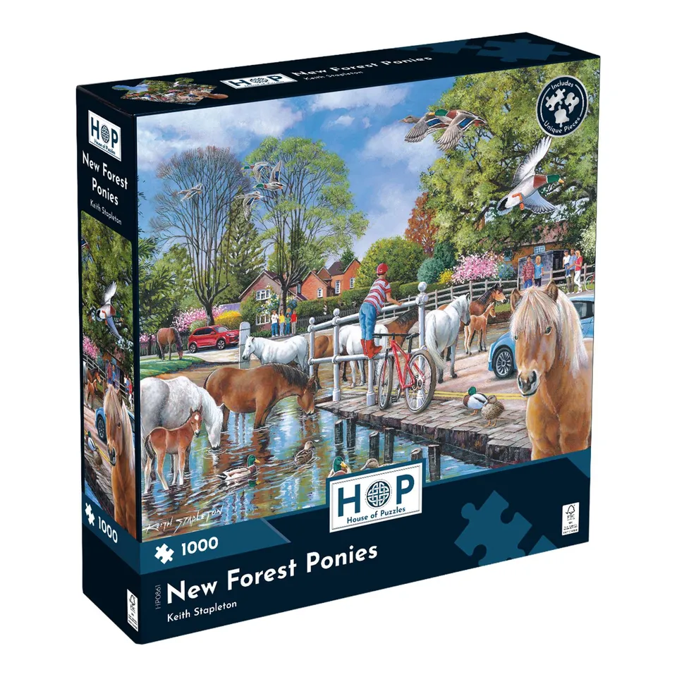 house-of-puzzles-new-forest-ponies-puzzle-1000-pi-ces-chevaux image 1