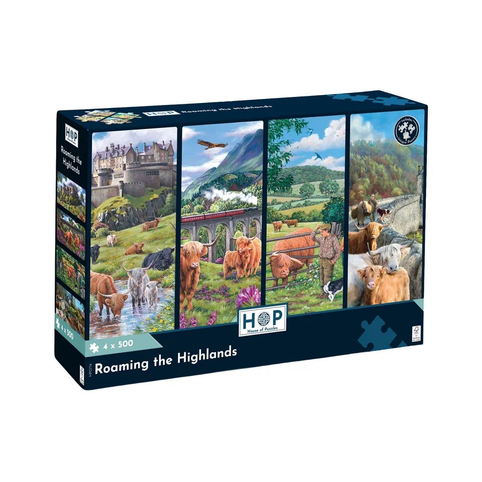 house-of-puzzles-multi-pack-4x500-puzzle-roaming-highlands image 1