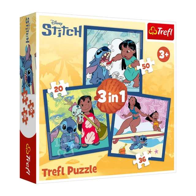 trefl-red-lilo-stitch-3-en-1-puzzle-20-50-pi-ces image 1