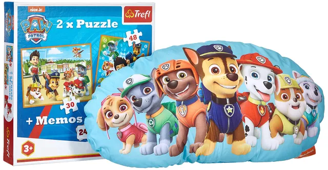trefl-paw-patrol-2-puzzles-m-mos-enfant-3-ans-coussin image 1