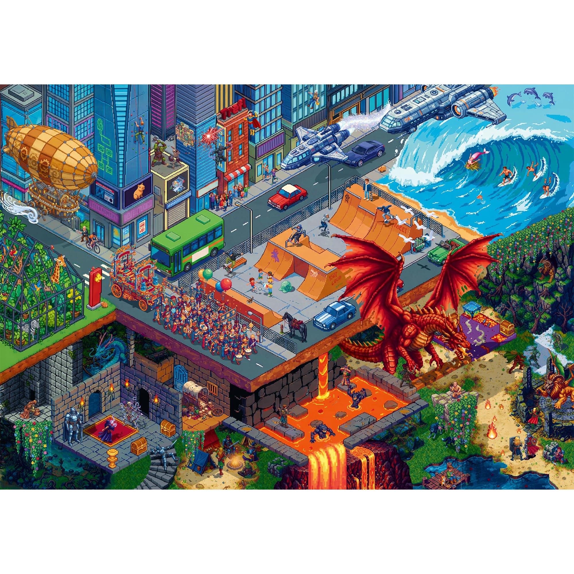 trefl-red-pixel-city-puzzle-1000-pi-ces-ville-pixel image 2