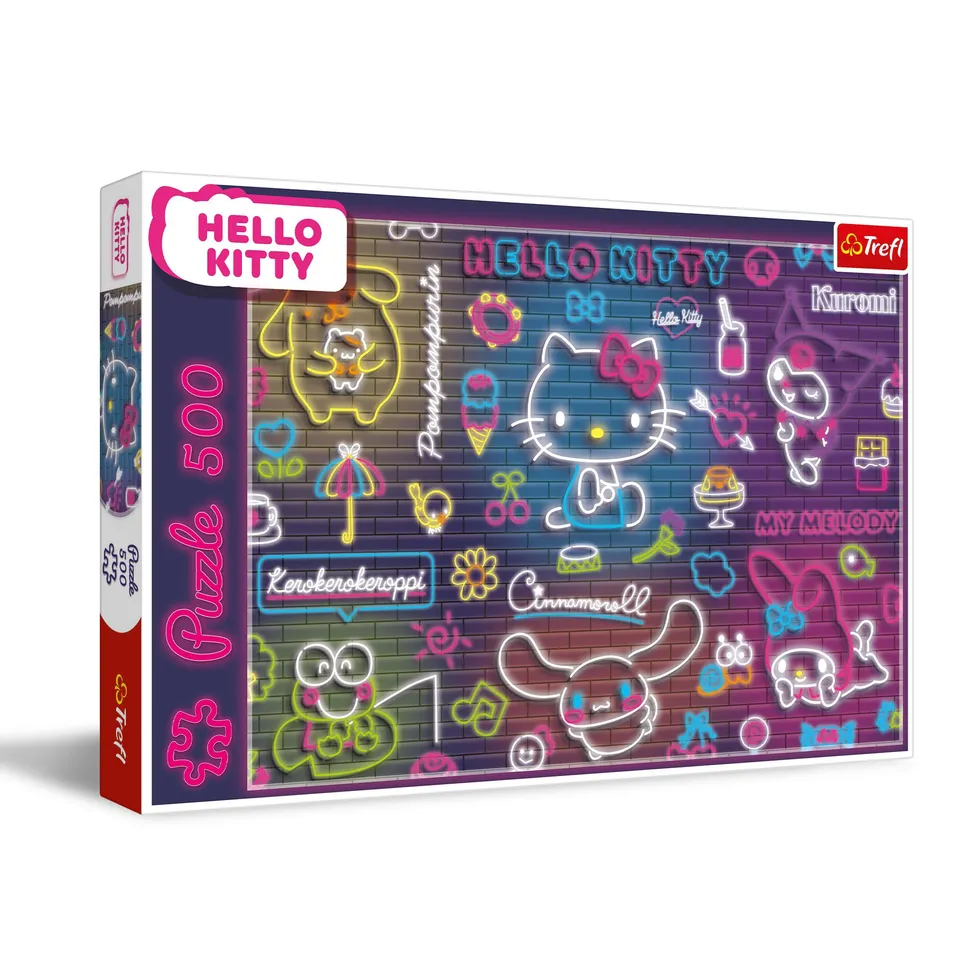 trefl-neon-hello-kitty-puzzle-500-pi-ces-10-ans image 1