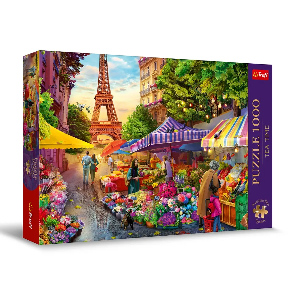 trefl-premium-plus-tea-time-march-aux-fleurs-paris-puzzle-1000 image 1