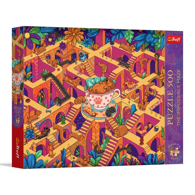 trefl-premium-plus-teckels-joyeux-puzzle-500-pi-ces-labyrinthe image 1