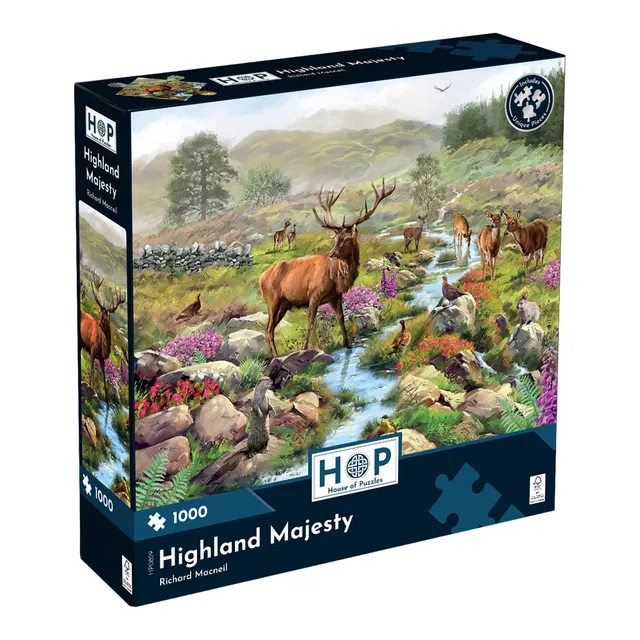 house-of-puzzles-highland-majesty-puzzle-1000-pi-ces-cerf-cosse image 1