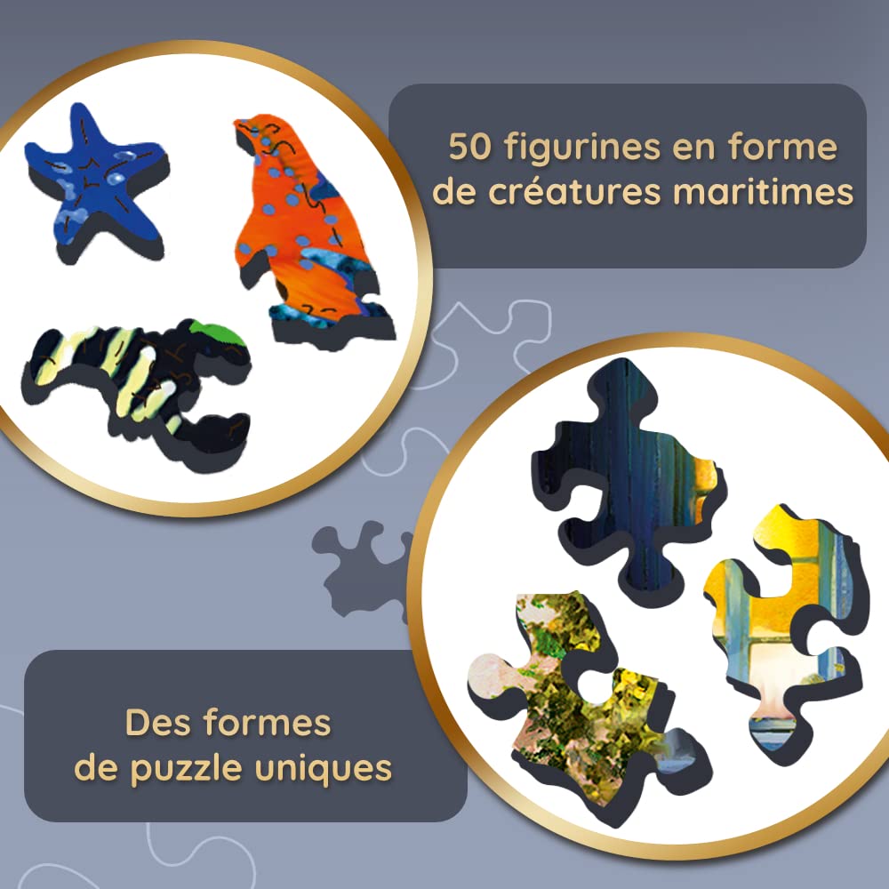 trefl-wood-craft-vie-marine-puzzle-en-bois-501-pi-ces-50-figures image 5