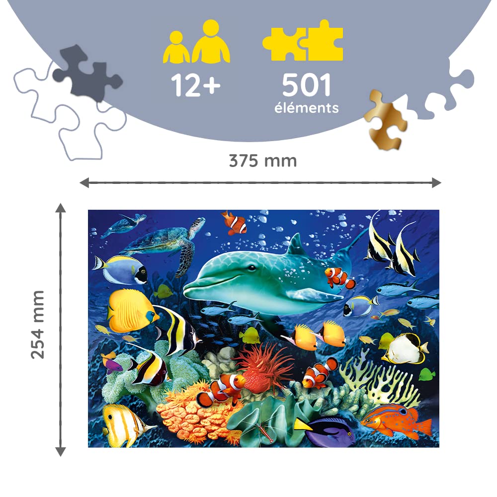 trefl-wood-craft-vie-marine-puzzle-en-bois-501-pi-ces-50-figures image 3