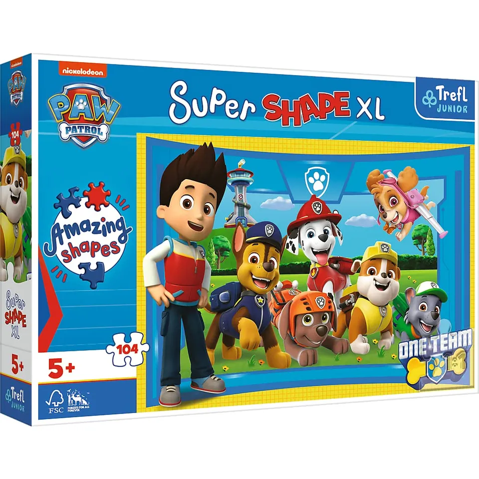 trefl-red-104-xl-super-shape-puzzle-104-pi-ces-pat-patrouille-5-ans image 1
