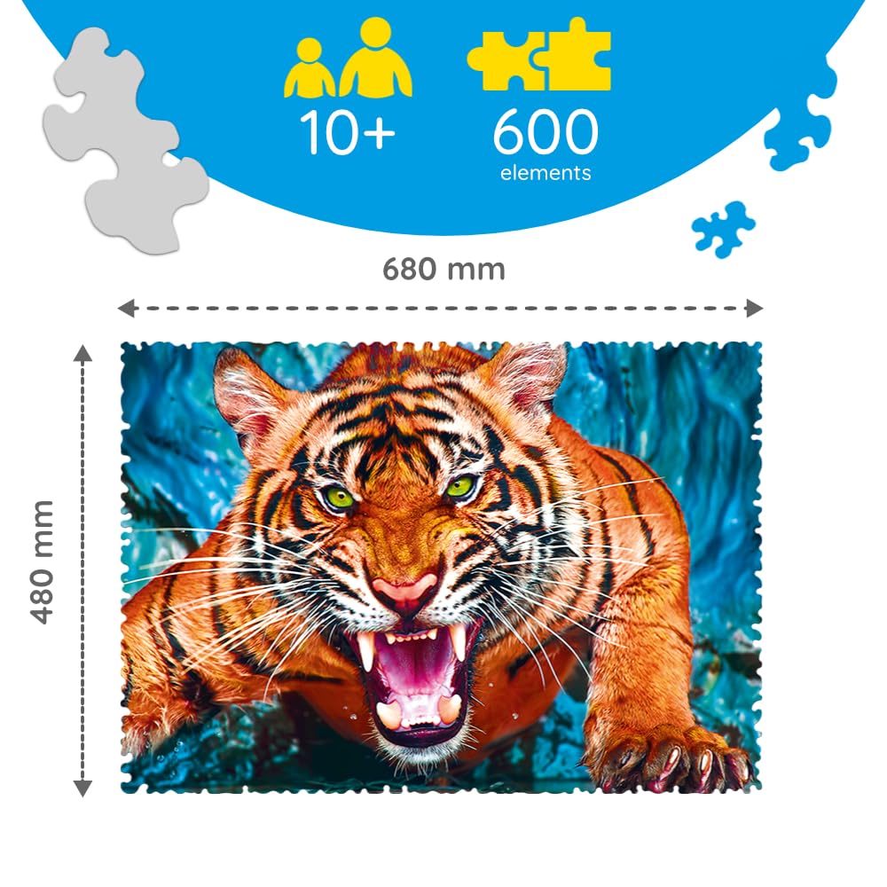 trefl-premium-plus-crazy-shapes-puzzle-600-pi-ces-tigre image 5