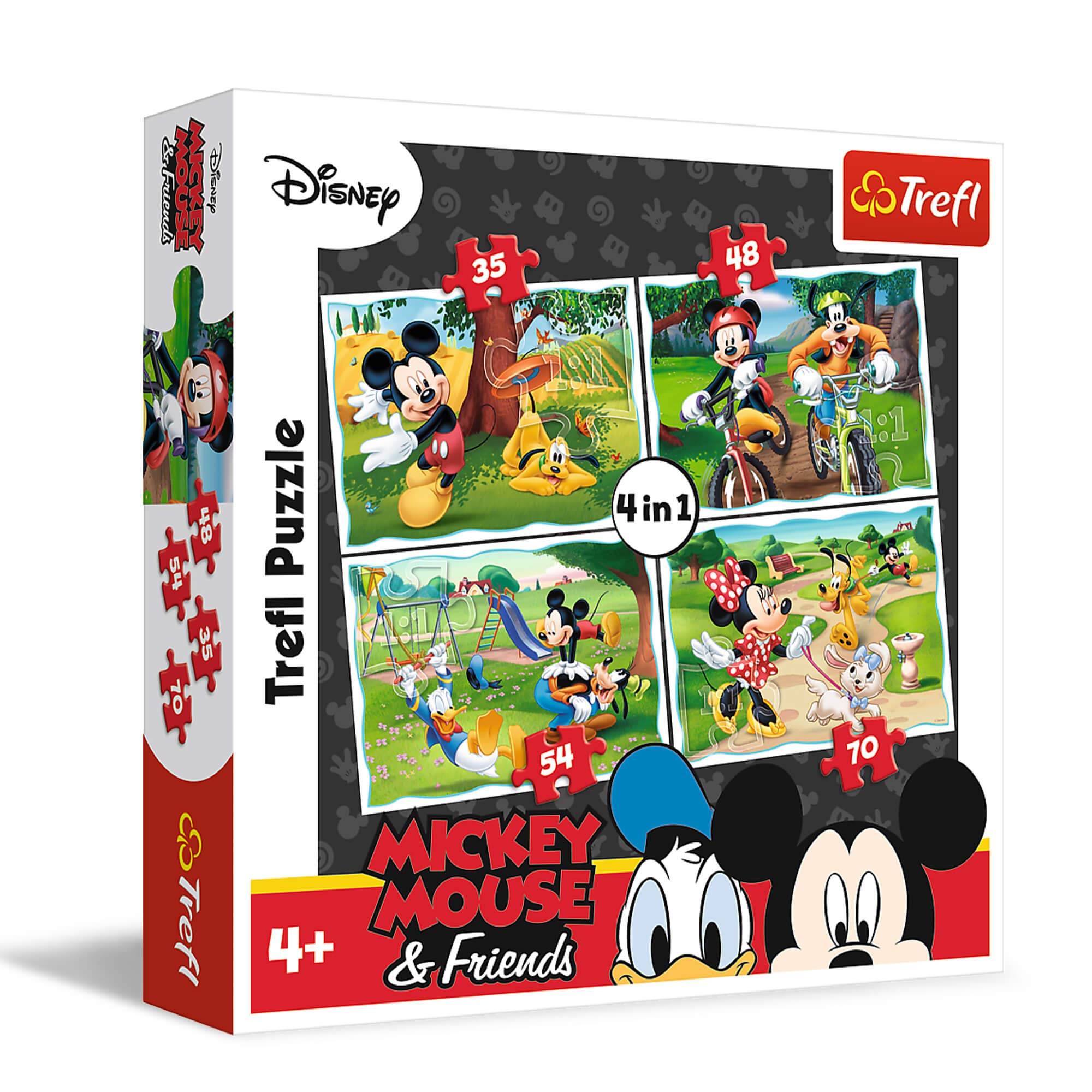 trefl-red-34261-mickey-friends-puzzle-4-en-1-enfant image 1