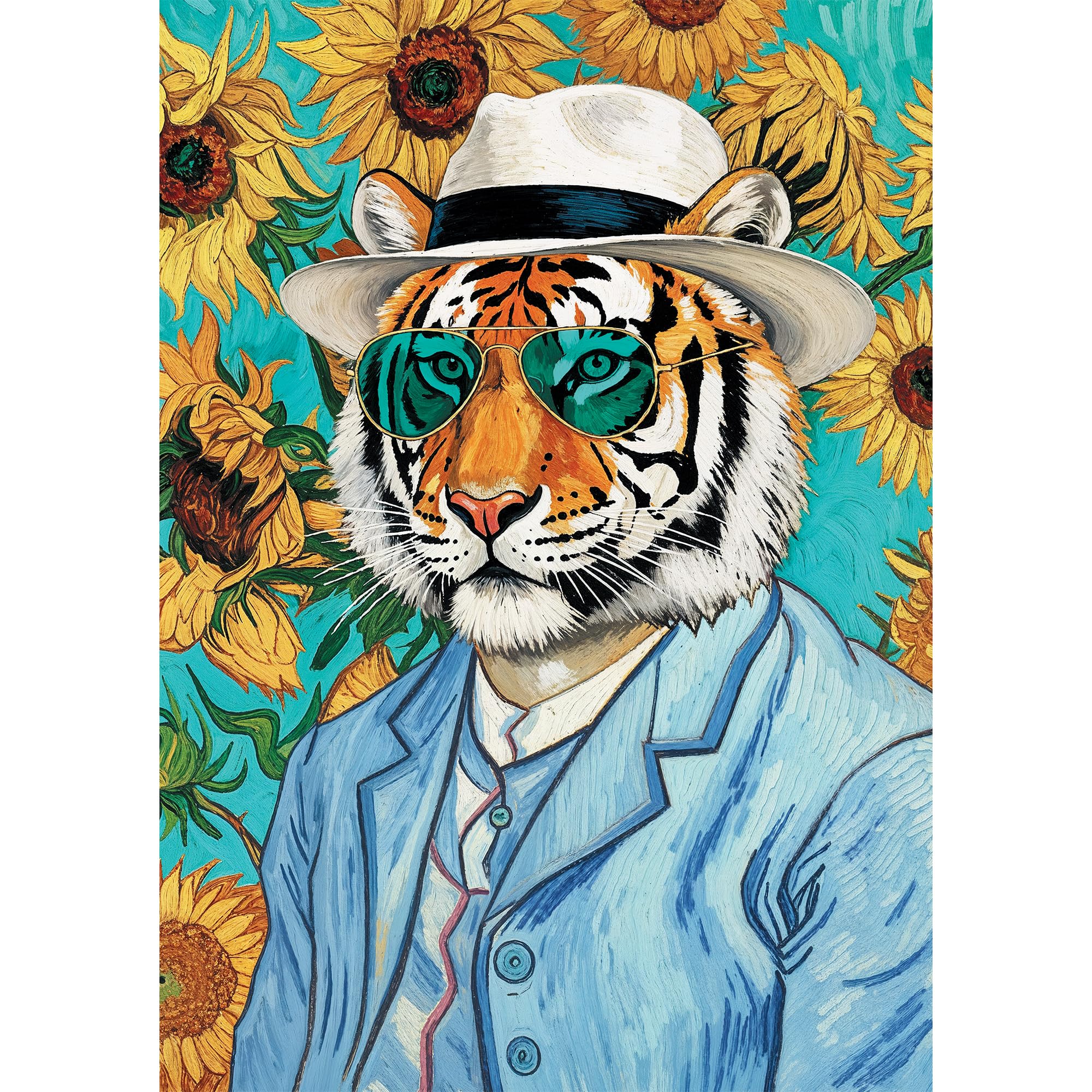 trefl-premium-plus-monsieur-tigre-puzzle-500-pi-ces-tournesols image 2