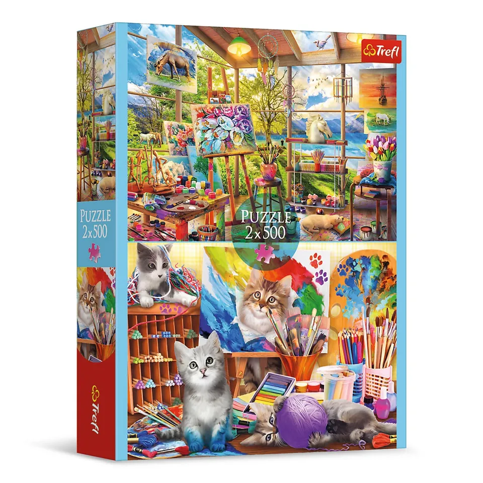 trefl-red-l-art-de-la-peinture-puzzle-2x500-pi-ces-ateliers image 1