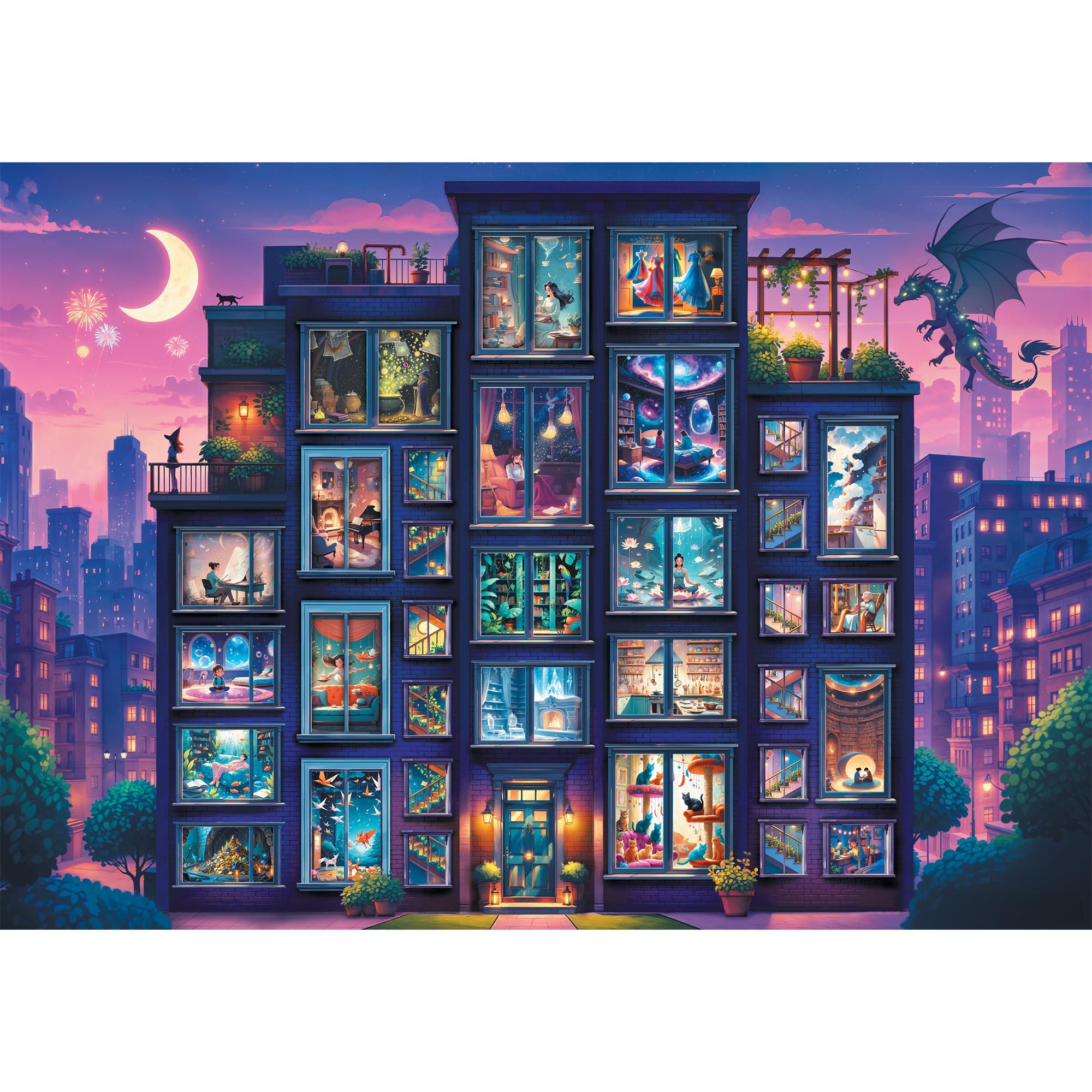 trefl-premium-plus-at-home-fantasy-puzzle-1000-pi-ces-nuit image 2