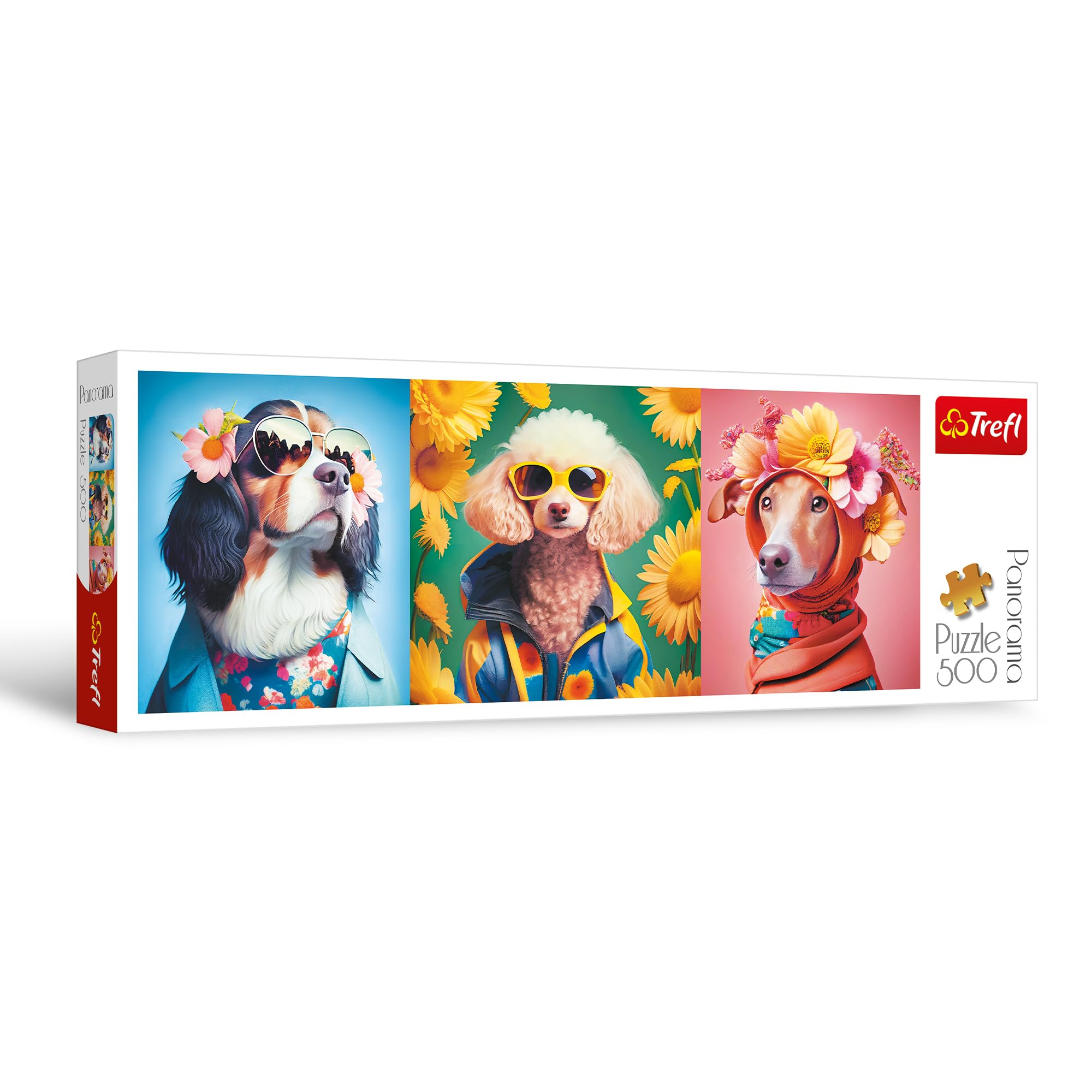 trefl-red-d-fil-de-mode-chien-puzzle-500-pi-ces-panoramique image 1