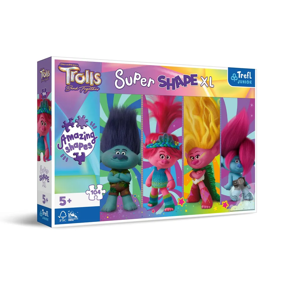 trefl-junior-trolls-puzzle-104-xxl-super-shape-5-ans image 1