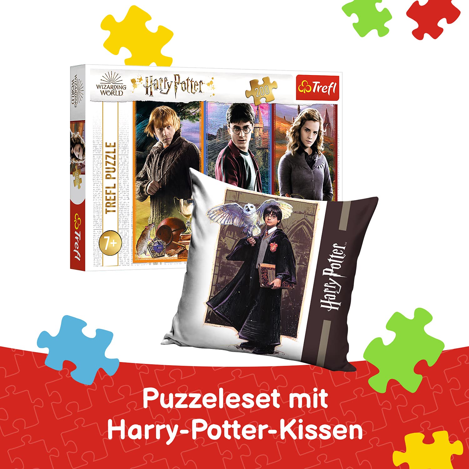 trefl-red-93095-puzzle-enfant-harry-potter-200-pi-ces-coussin image 2