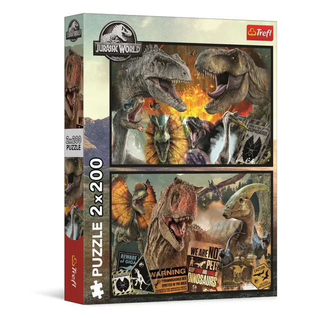 trefl-red-jurassic-world-puzzle-2x200-pi-ces-dinosaures image 1