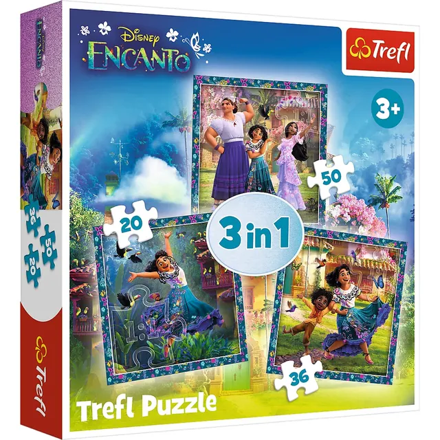 trefl-red-encanto-puzzle-3-en-1-20-50-enfant-disney image 1