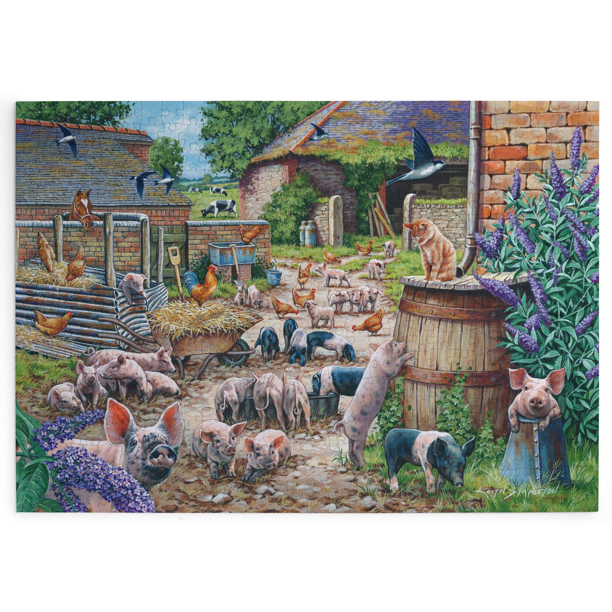 house-of-puzzles-piglet-pandemonium-puzzle-500-pi-ces-ferme image 2