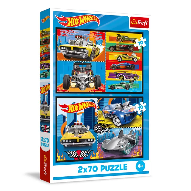 trefl-red-hot-wheels-puzzle-2x70-pi-ces-d-s-4-ans image 1