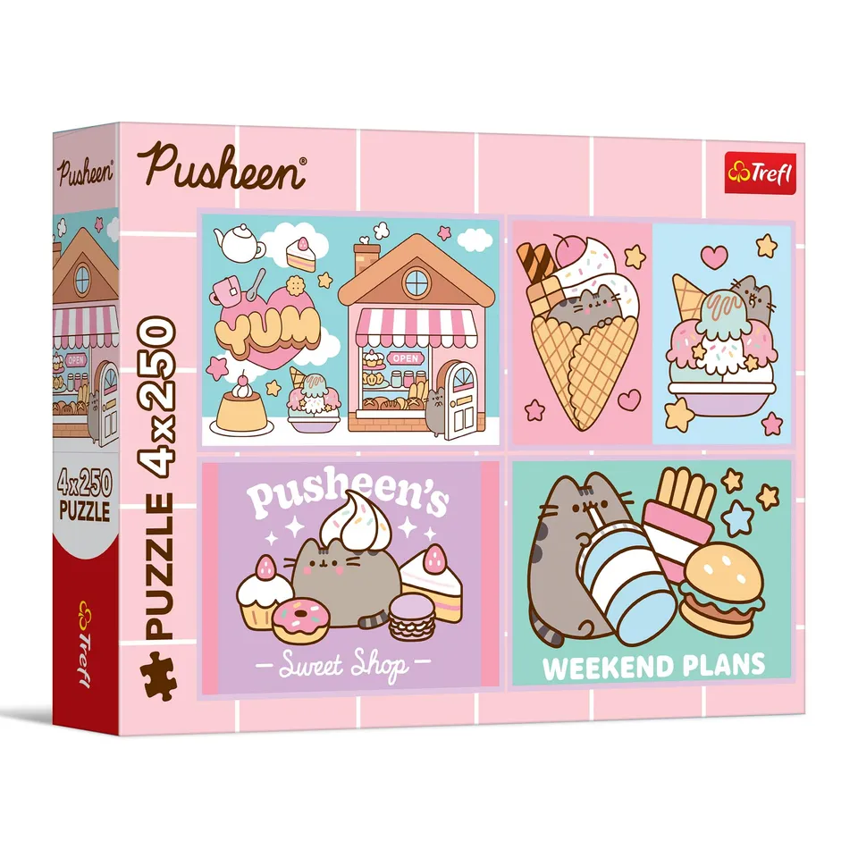 trefl-red-pusheen-fluid-world-puzzle-4x250-pi-ces-ado image 1