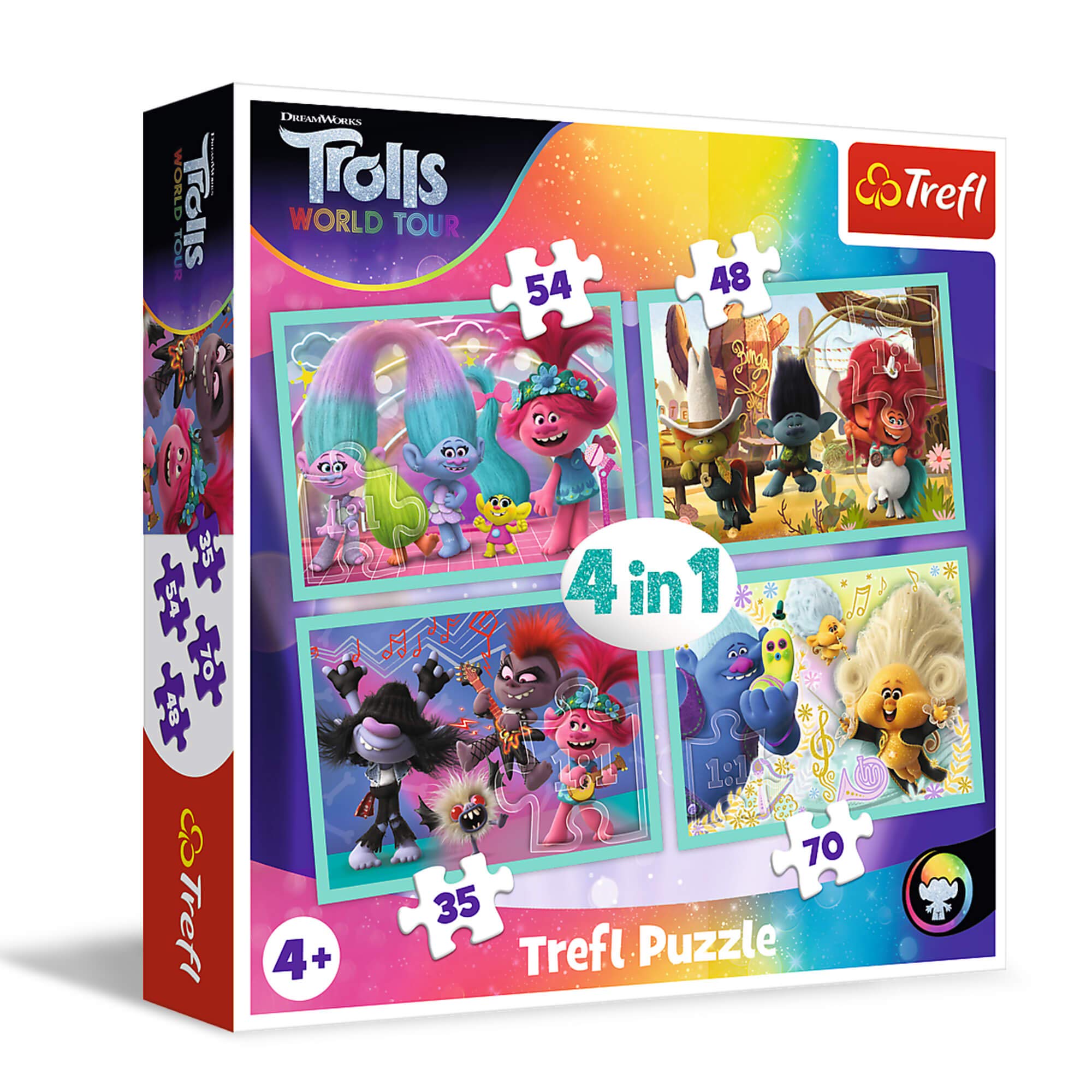 trefl-red-trolls-world-tour-puzzle-4-en-1-35-70-pi-ces image 1