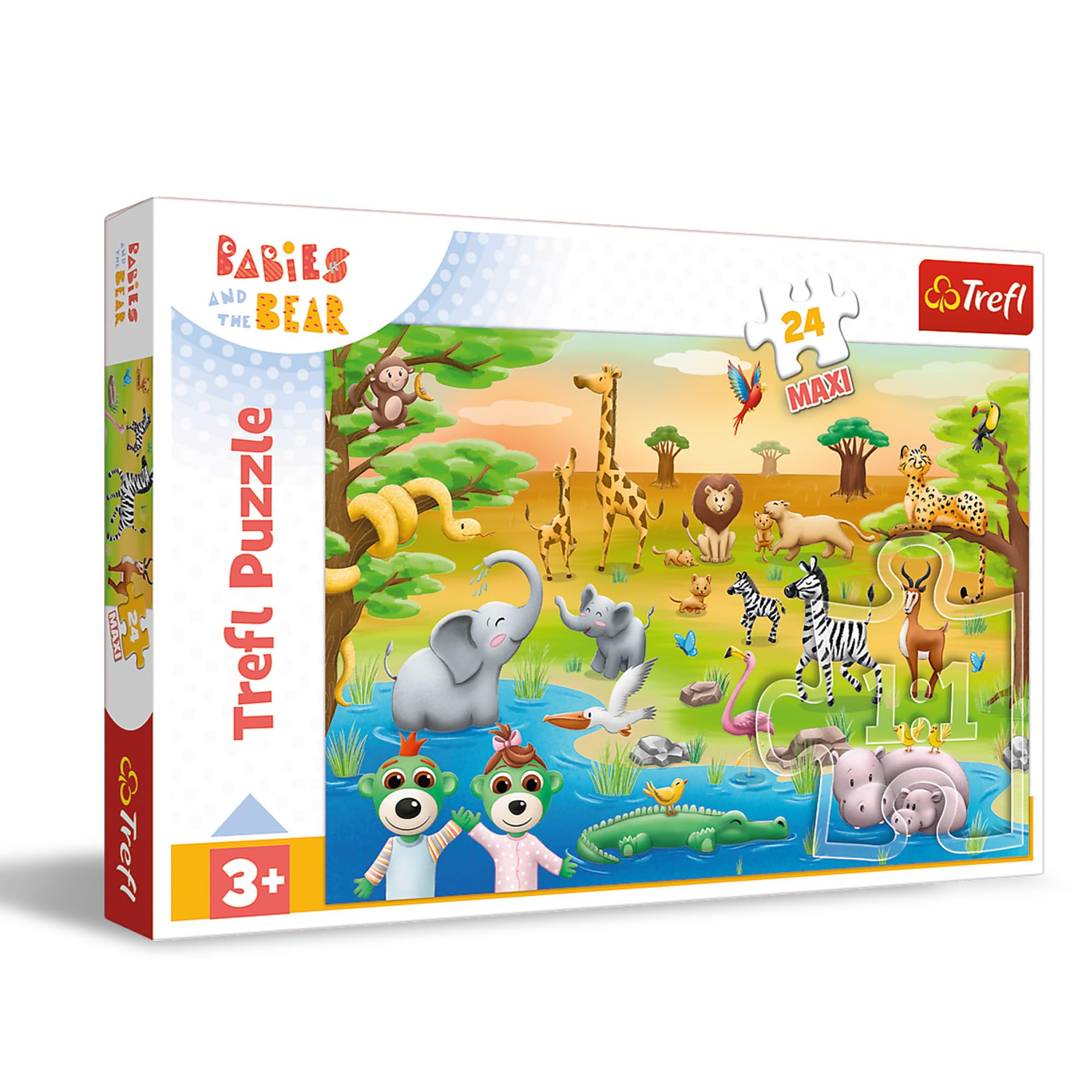 trefl-red-babies-and-the-bear-safari-puzzle-24-pi-ces-maxi-3-ans image 1