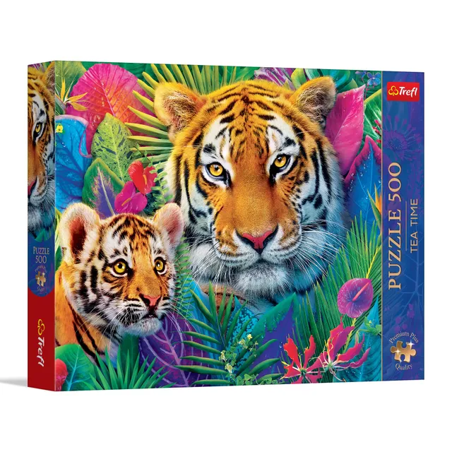 trefl-premium-plus-tea-time-tigres-puzzle-500-pi-ces-d-s-10-ans image 1