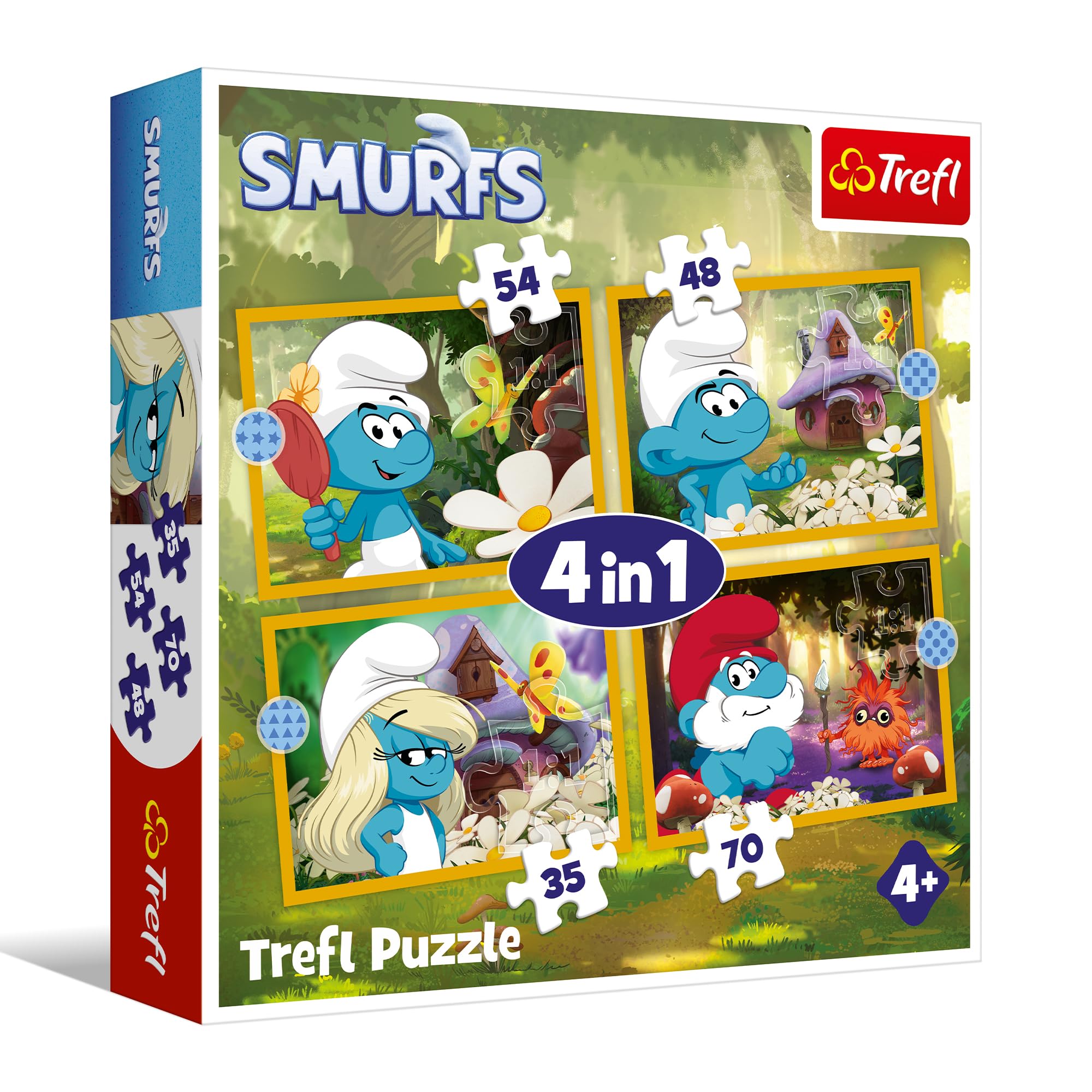 trefl-red-schtroumpfs-4-en-1-puzzle-35-70-pi-ces image 1