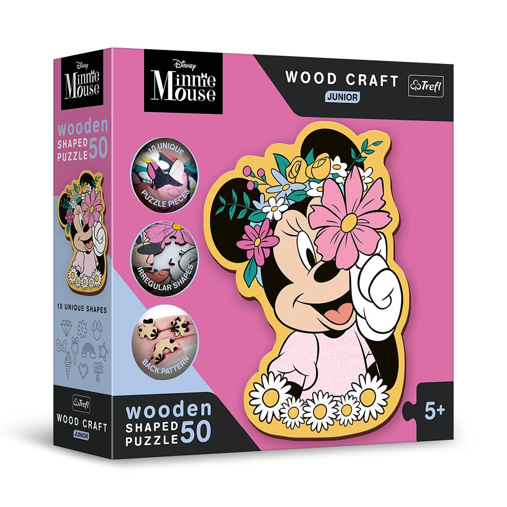 trefl-wood-craft-minnie-puzzle-bois-50-pi-ces-junior image 2