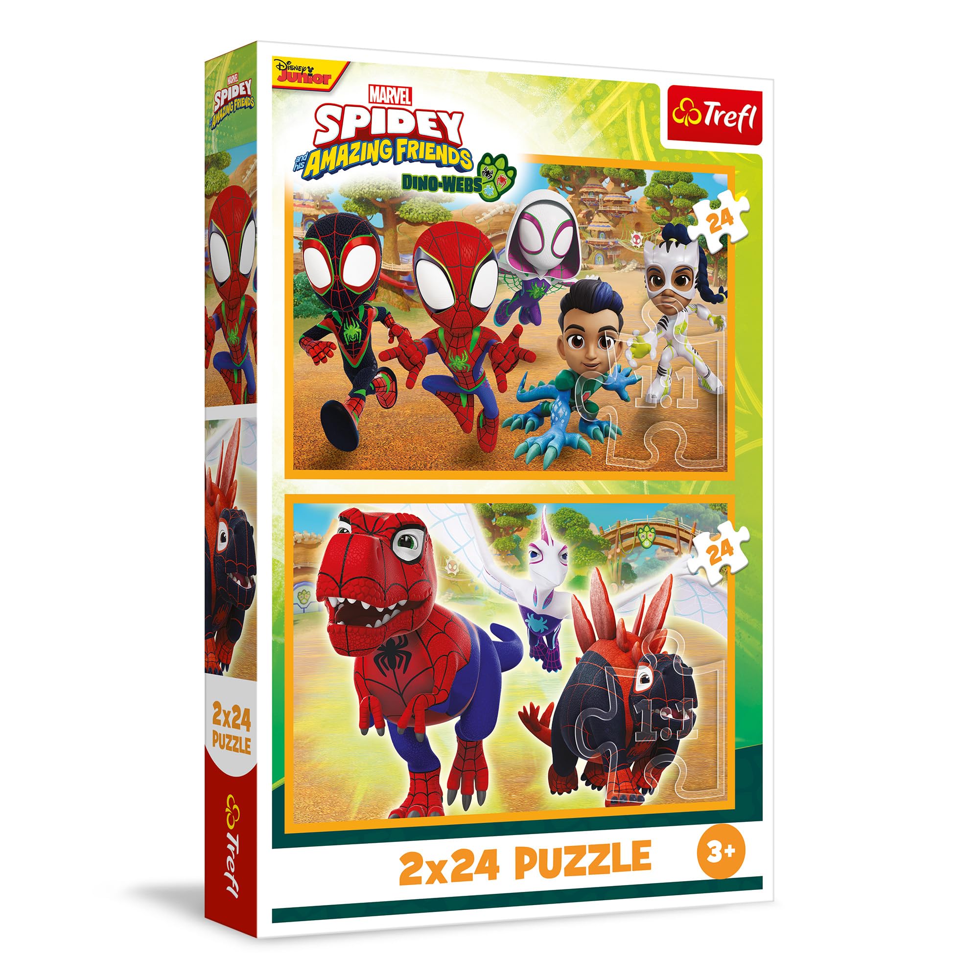 trefl-red-spidey-dinosaures-puzzle-2x24-pi-ces-3-ans image 1