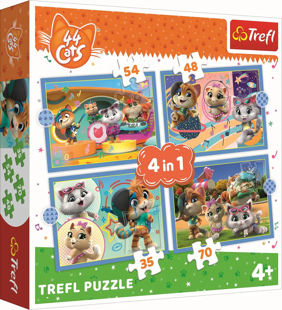 trefl-red-44-cats-puzzle-4en1-35-70-pi-ces-4-ans image 1