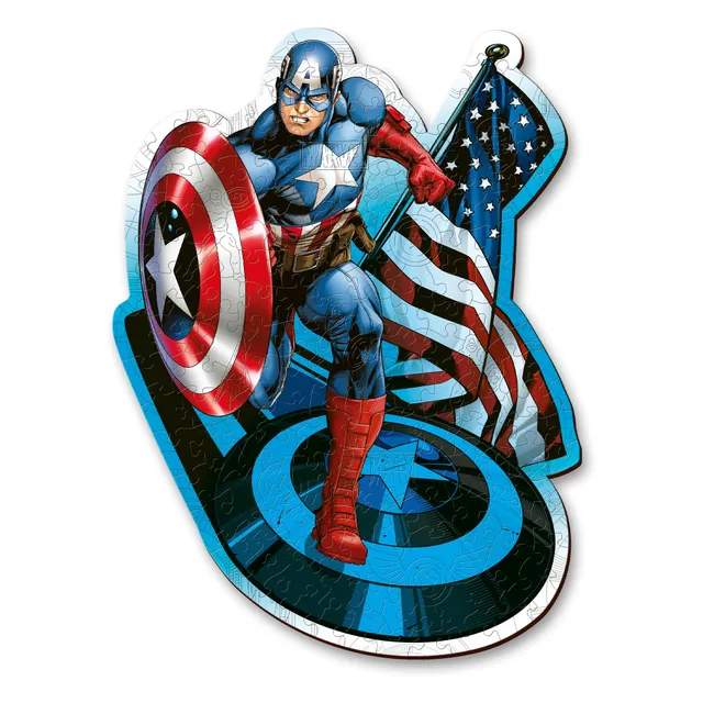 trefl-red-wood-craft-captain-america-puzzle-bois-160-pi-ces image 1