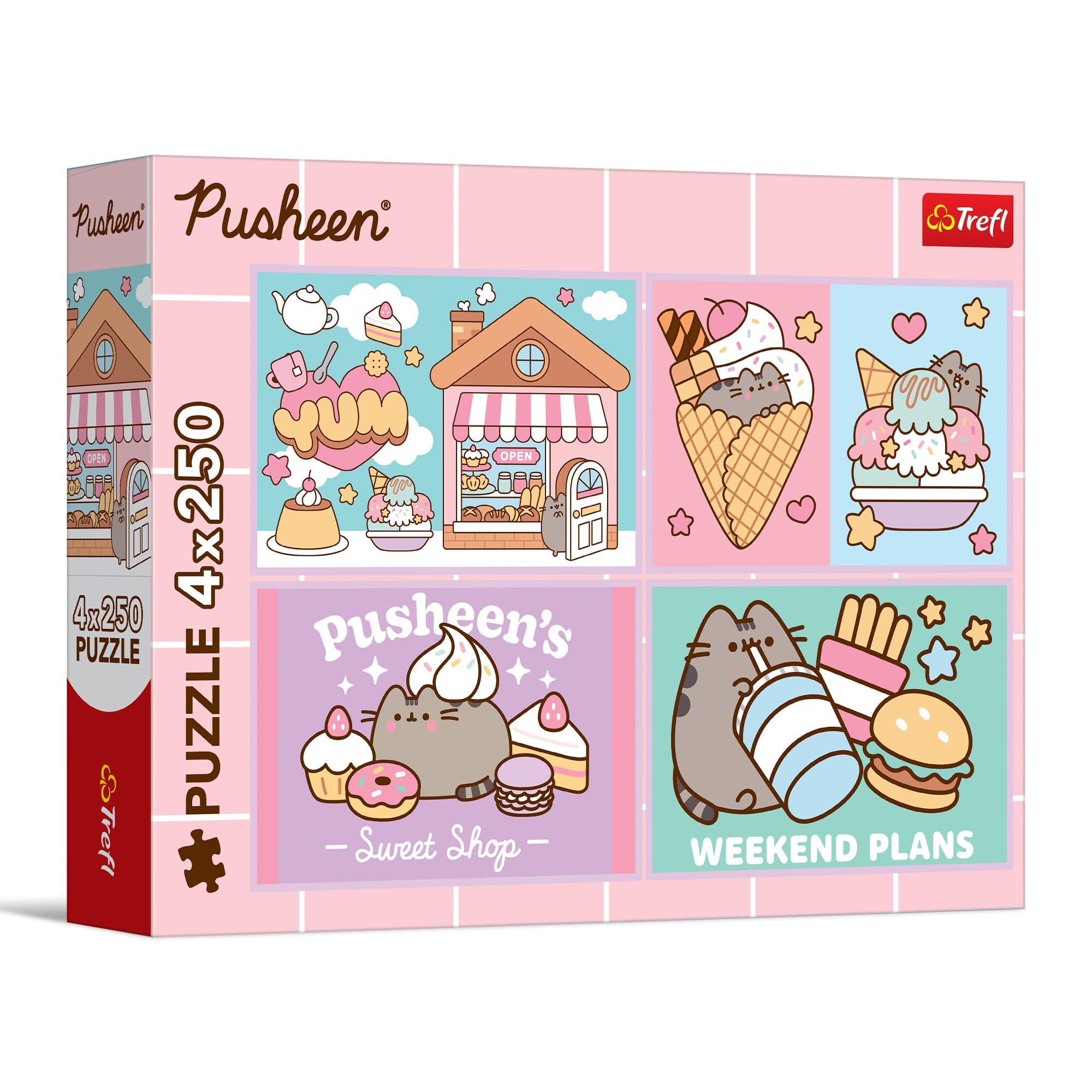 trefl-red-pusheen-fluid-world-puzzle-4x250-pi-ces-ado image 1