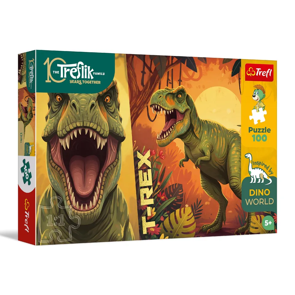 trefl-the-treflik-family-t-rex-puzzle-100-pi-ces-d-s-5-ans image 1