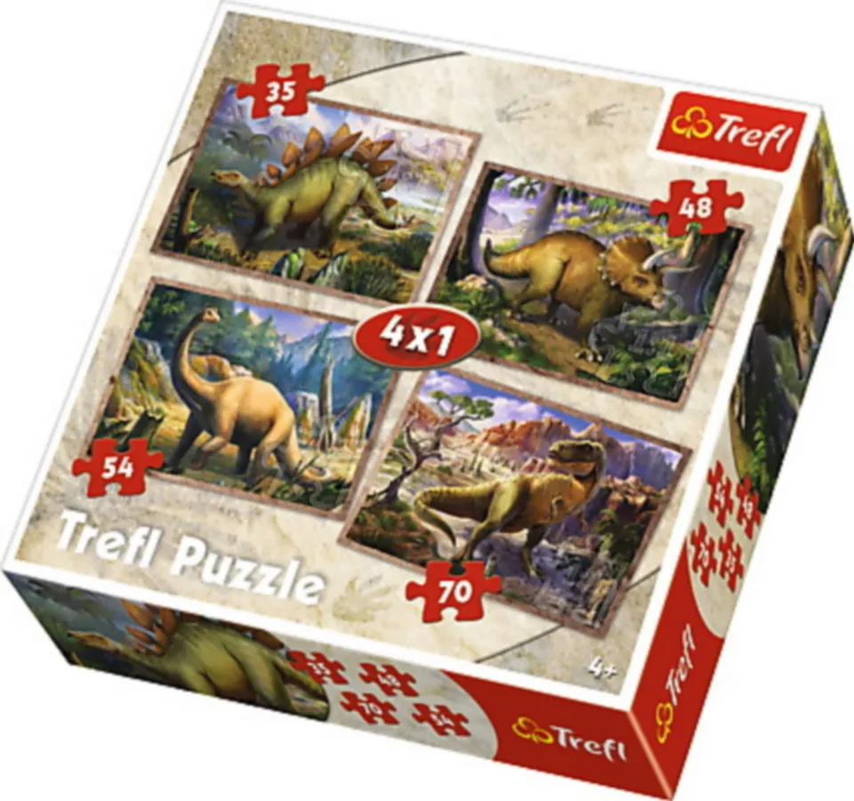 trefl-red-34249-dinosaures-puzzle-4-en-1-35-70 image 1