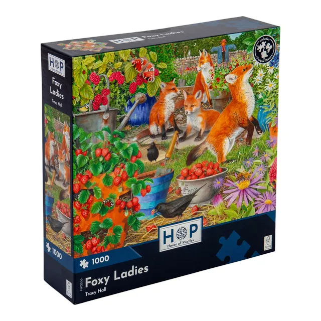 house-of-puzzles-foxy-ladies-1000-puzzle-1000-pi-ces-renards-jardin image 1