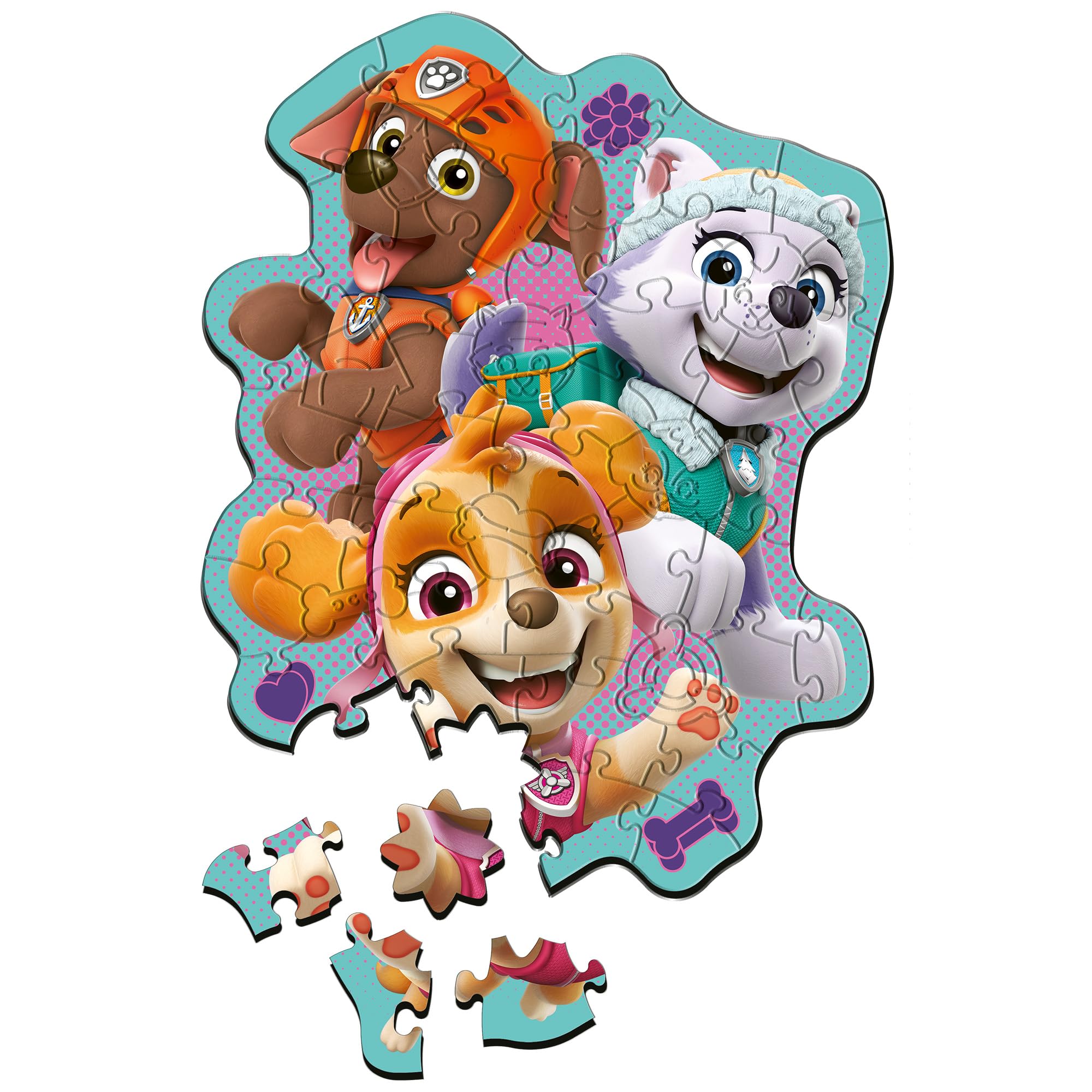 trefl-wood-craft-pat-patrouille-puzzle-bois-50-pi-ces-figurines image 1