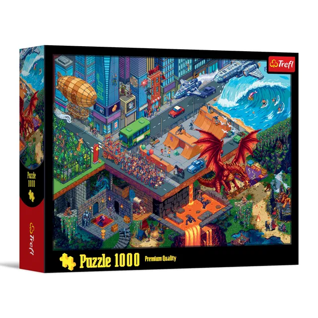 trefl-red-pixel-city-puzzle-1000-pi-ces-ville-pixel image 1