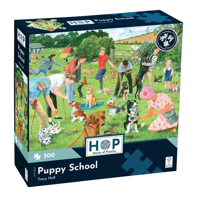 house-of-puzzles-puppy-school-puzzle-500-pi-ces-chiots image 1