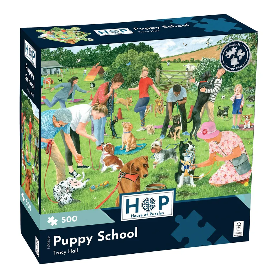 house-of-puzzles-puppy-school-puzzle-500-pi-ces-chiots image 1
