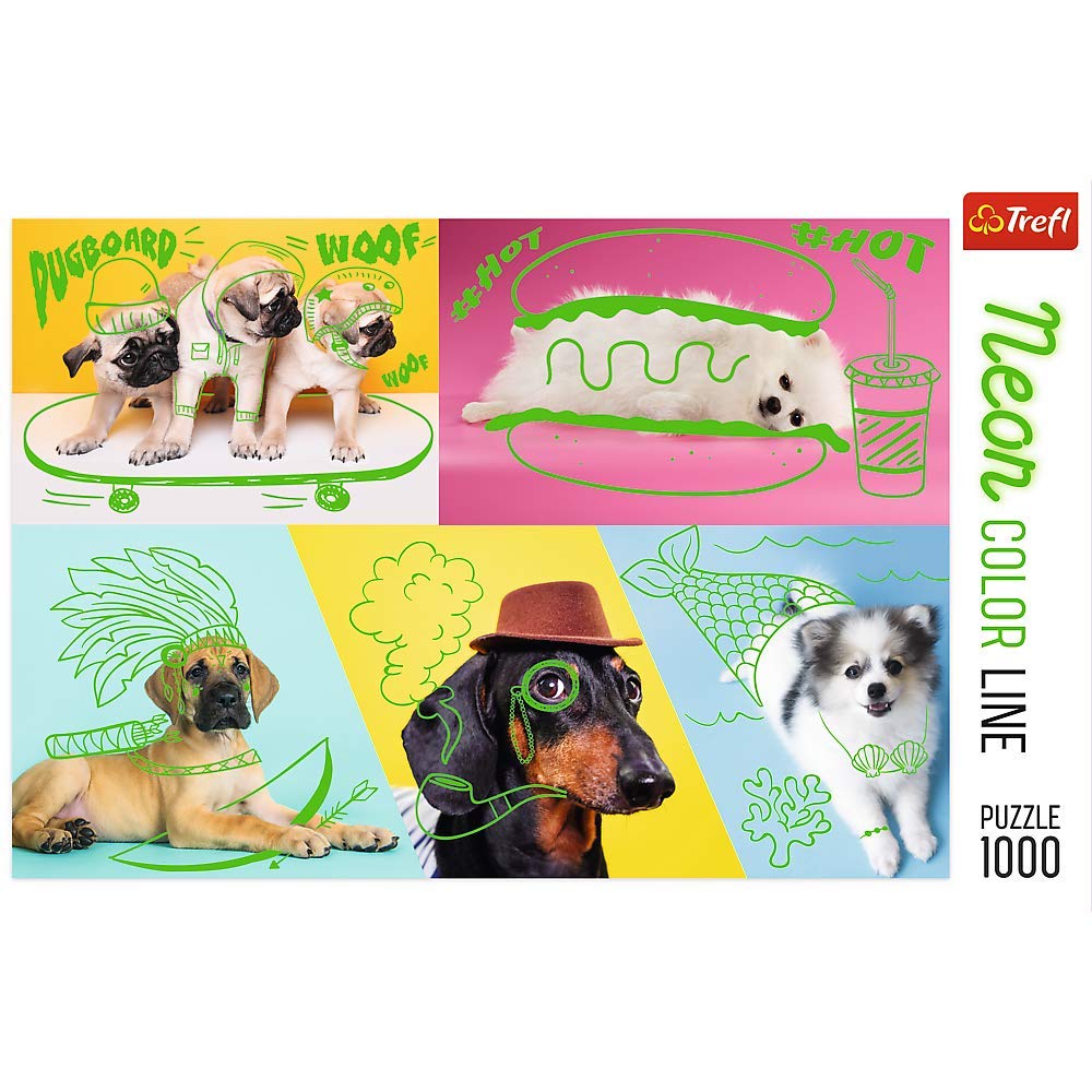 trefl-red-chien-d-fil-neon-color-line-puzzle-1000-pi-ces image 5