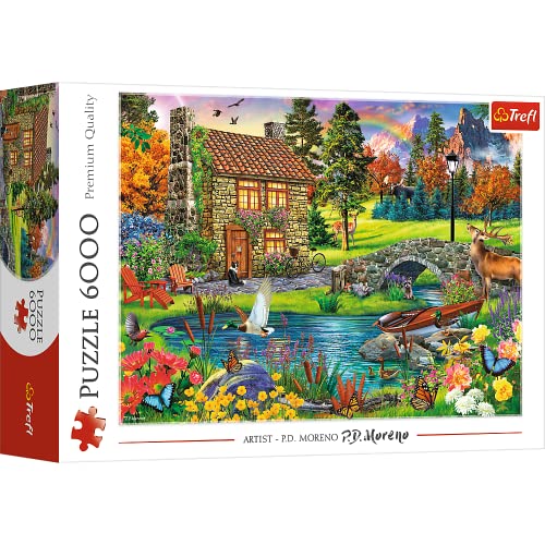 trefl-premium-plus-chaumi-re-dans-la-for-t-puzzle-6000-pi-ces-lac-montagne image 8
