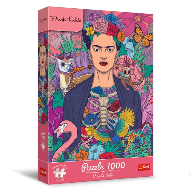 trefl-premium-plus-blooming-soul-puzzle-1000-pi-ces-frida-kahlo-portrait image 1
