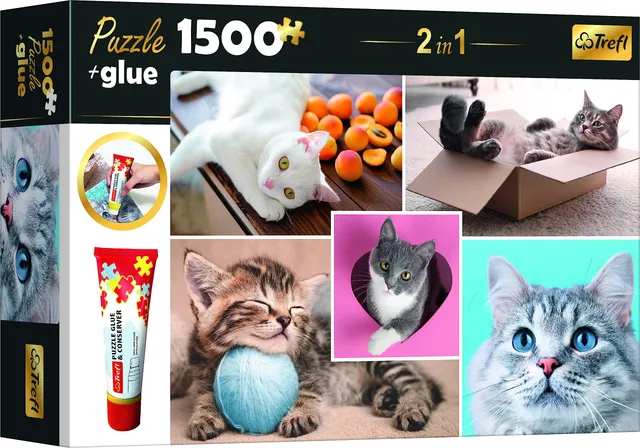 trefl-26180-beaux-chats-set-puzzle-colle-2-en-1 image 1