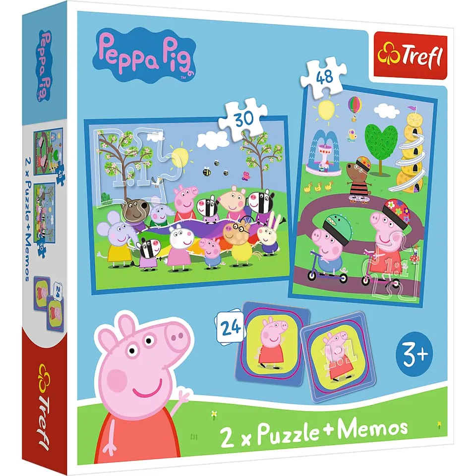 trefl-red-peppa-pig-puzzle-enfant-3-en-1-30-et-48-pi-ces-m-mo image 1