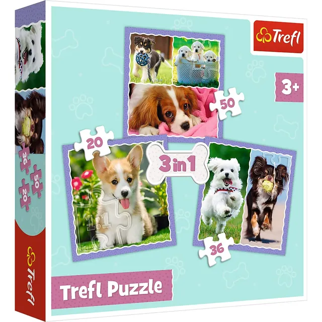 trefl-red-adorables-chiens-puzzle-3-en-1-20-50-pi-ces image 1
